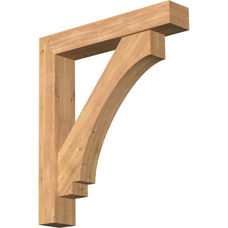 Ekena Millwork Imperial Block Smooth Bracket w/ Offset Brace, Western Red Cedar, 7 1/2"W x 42"D x 48"H BKT0806X42X48IMP05SWR